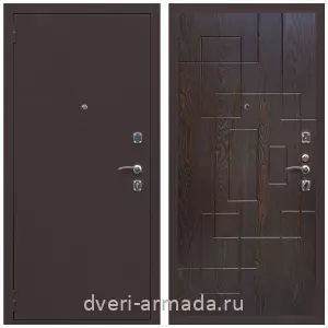 Входные двери на заказ, Дверь входная Армада Комфорт Антик медь / МДФ 16 мм ФЛ-57 Дуб шоколад