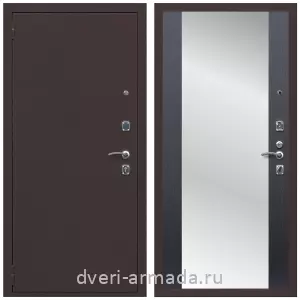 Входные двери с зеркалом и теплоизоляцией, Дверь входная Армада Комфорт Антик медь / МДФ 16 мм СБ-16 Венге с зеркалом